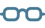 Illustration of a light blue pair of glasses